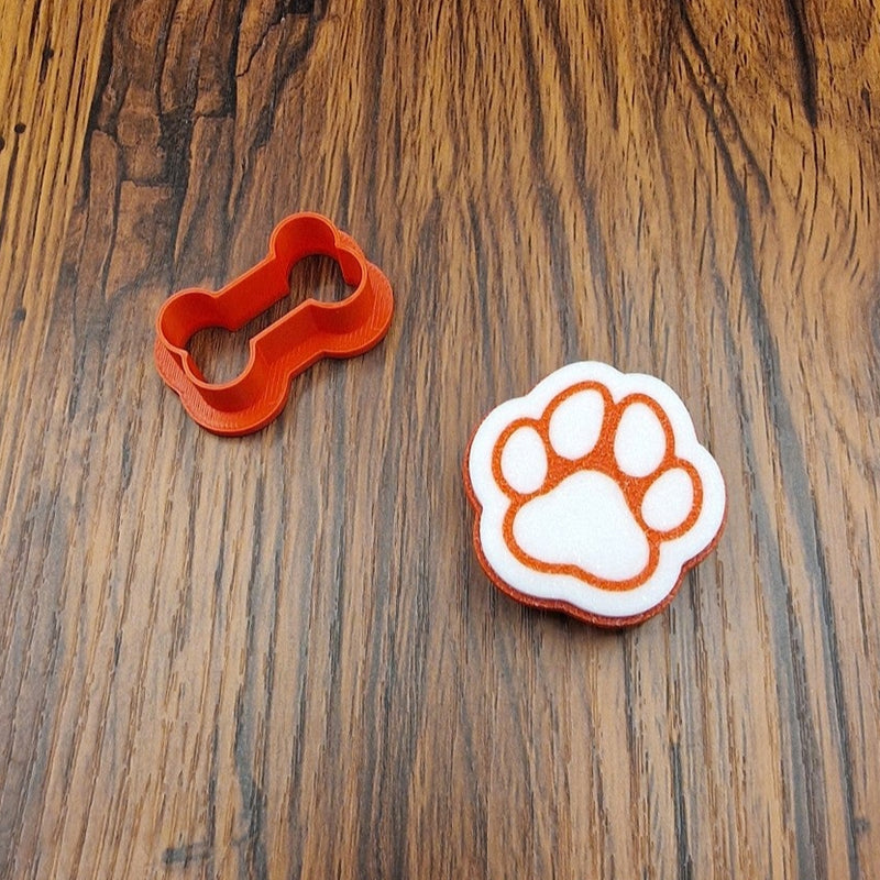 Cutter with imprint - Dog paw and bone 