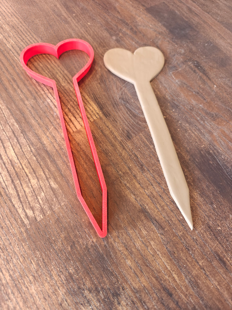 Cutter for ceramics - Flower stick Heart 